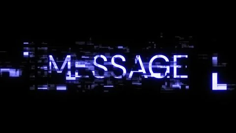 3D rendering message text with screen effects of technological glitches Foto stock