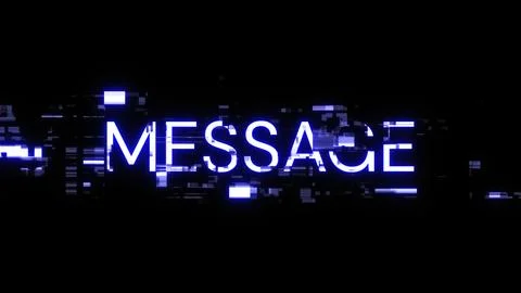 3D rendering message text with screen effects of technological glitches 스톡 사진