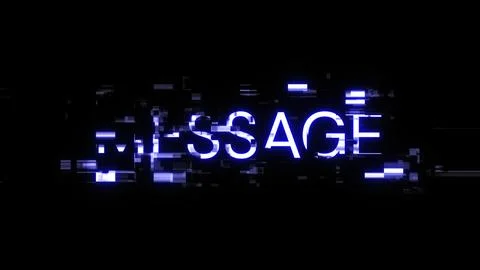 3D rendering message text with screen effects of technological glitches Foto stock