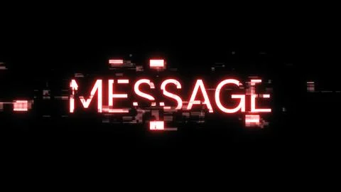 3D rendering message text with screen effects of technological glitches 写真素材
