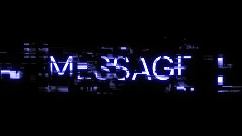 3D rendering message text with screen effects of technological glitches 스톡 사진