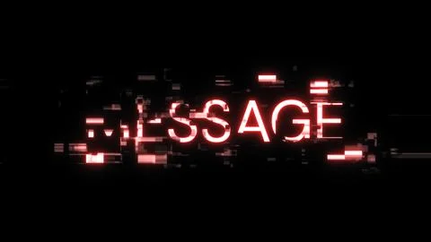 3D rendering message text with screen effects of technological glitches Stock Photos