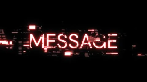 3D rendering message text with screen effects of technological glitches 스톡 사진