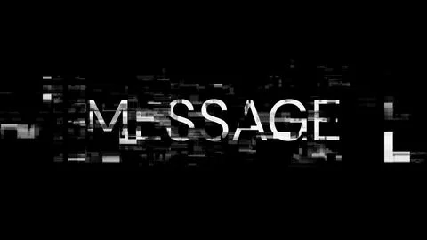 3D rendering message text with screen effects of technological glitches Foto stock