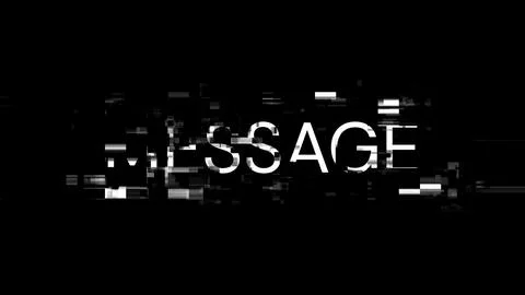 3D rendering message text with screen effects of technological glitches Foto stock