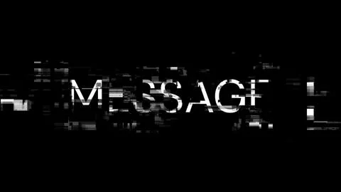 3D rendering message text with screen effects of technological glitches Stock Photos