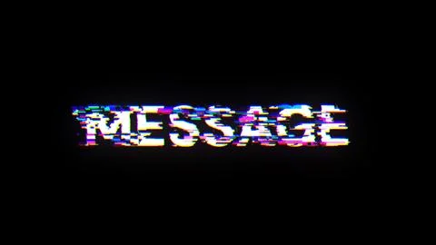 3D rendering message text with screen effects of technological glitches 写真素材