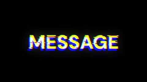 3D rendering message text with screen effects of technological glitches 스톡 사진