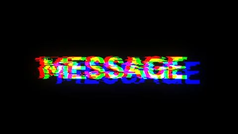 3D rendering message text with screen effects of technological glitches 스톡 사진