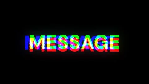 3D rendering message text with screen effects of technological glitches Stock Photos