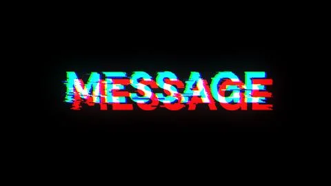 3D rendering message text with screen effects of technological glitches Stock Photos