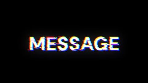 3D rendering message text with screen effects of technological glitches 스톡 사진