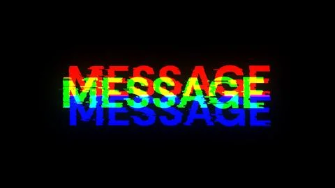 3D rendering message text with screen effects of technological glitches Foto stock