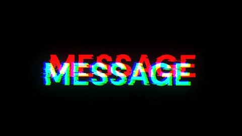 3D rendering message text with screen effects of technological glitches Stock Photos