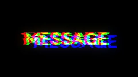 3D rendering message text with screen effects of technological glitches 스톡 사진