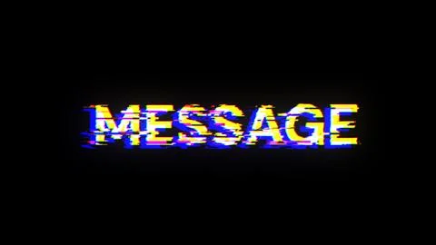 3D rendering message text with screen effects of technological glitches 스톡 사진