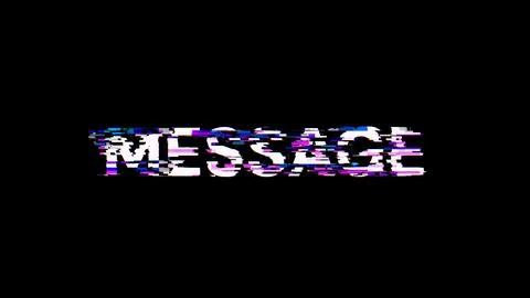 3D rendering message text with screen effects of technological glitches Foto stock