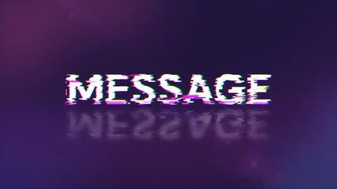 3D rendering message text with screen effects of technological glitches 스톡 사진