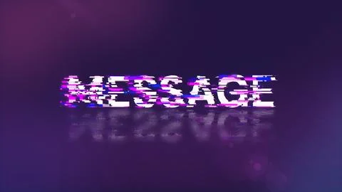 3D rendering message text with screen effects of technological glitches Foto stock