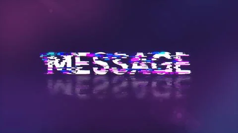 3D rendering message text with screen effects of technological glitches Stock Photos