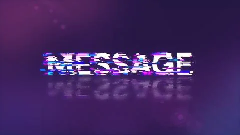 3D rendering message text with screen effects of technological glitches 스톡 사진