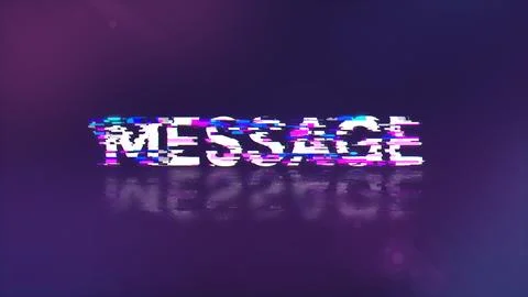 3D rendering message text with screen effects of technological glitches 写真素材