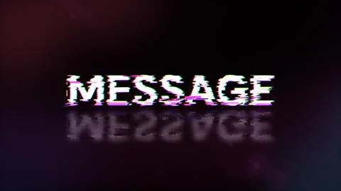 3D rendering message text with screen effects of technological glitches Foto stock