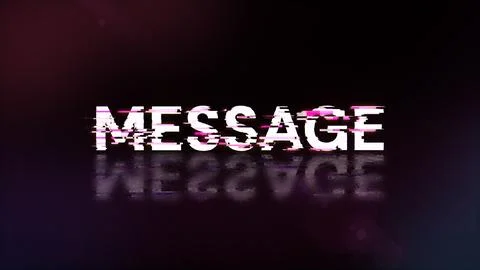 3D rendering message text with screen effects of technological glitches 스톡 사진