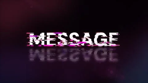 3D rendering message text with screen effects of technological glitches Foto stock