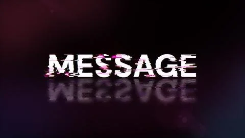 3D rendering message text with screen effects of technological glitches Foto stock