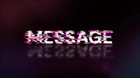 3D rendering message text with screen effects of technological glitches 스톡 사진