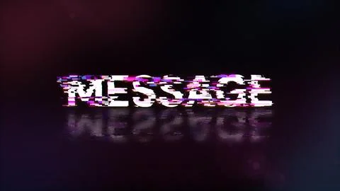 3D rendering message text with screen effects of technological glitches Stock Photos