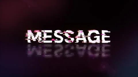 3D rendering message text with screen effects of technological glitches Foto stock