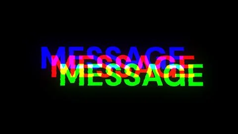 3D rendering message text with screen effects of technological glitches 스톡 사진