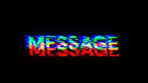3D rendering message text with screen effects of technological glitches Foto stock