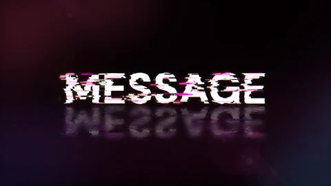 3D rendering message text with screen effects of technological glitches Foto stock