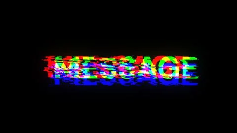 3D rendering message text with screen effects of technological glitches Stock Photos