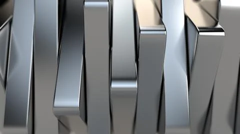 3d rendering of Metal bars, chrome plated, shiny, vertically arranged. 스톡 일러스트