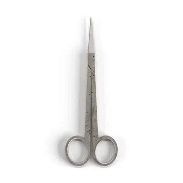 3d rendering of metal scissors isolated on a white background 스톡 사진