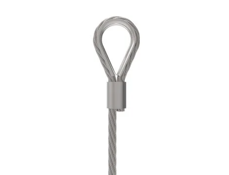3D rendering of a metal wire cable isolated on white background Stock Illustration