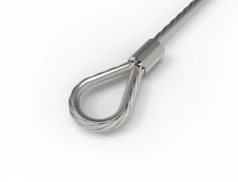 3D rendering of a metal wire cable isolated on white background Stock Illustration