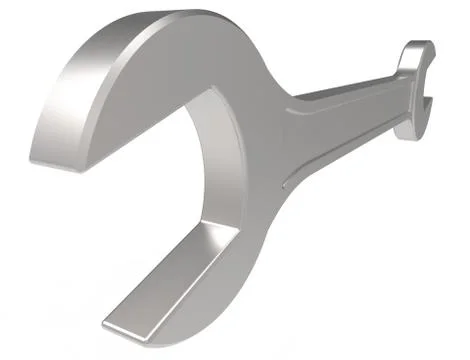 3D rendering of a metal wrench isolated in white background Stock Illustration