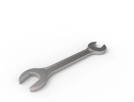 3D rendering of a metal wrench isolated in white background Stock Illustration