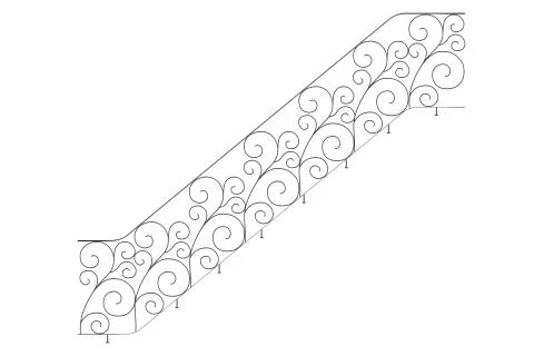 3d rendering of a metalic front view stairs rails isolated on a white backgro Stock Illustration