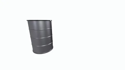 3D rendering of a metallic barrel showcasing realistic textures Stock Footage 294476158