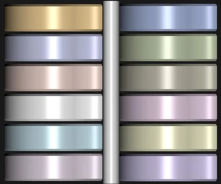 3d rendering of metallic color pallet Stock Illustration