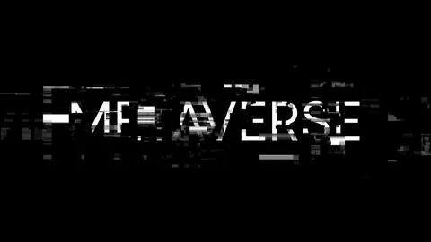 3D rendering metaverse text with screen effects of technological glitches 写真素材