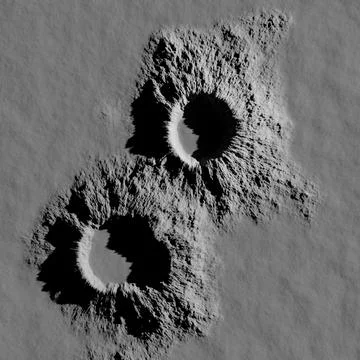 3d rendering. A meteorite crater on the surface of a satellite, moon or plane Stock Illustration
