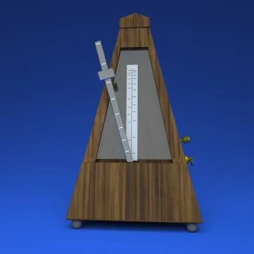 3D rendering metronome on light blue background Stock Illustration
