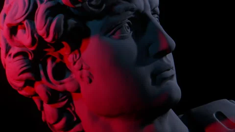 3d rendering of Michelangelo's famous David sculpture Video stock 157806102